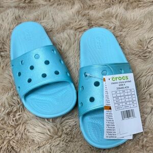 Crocs Classic Slides teal NWT